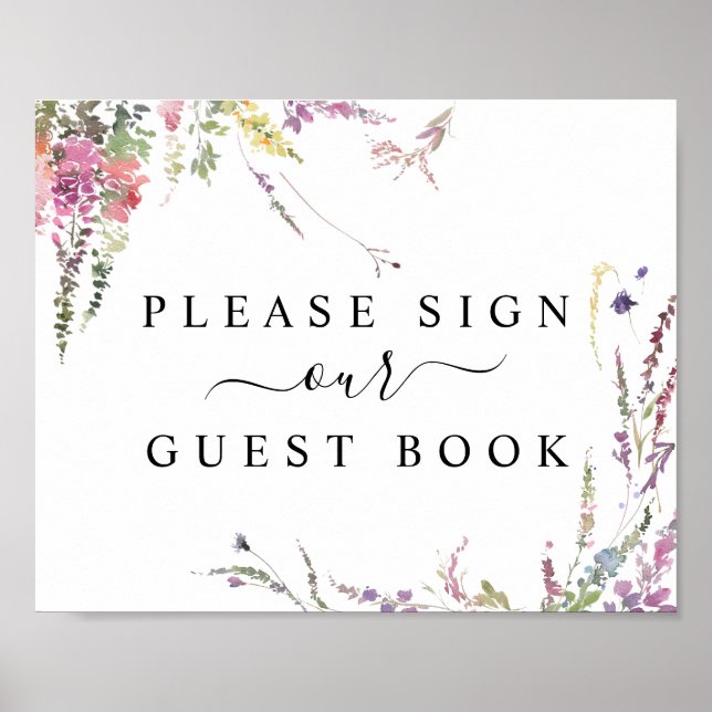 Signe du livre d'or Floral Fleur sauvage (Devant)