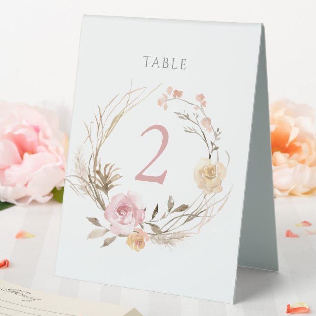 signe du numéro de la table de couronne fleurie (In SItu (Mariage))