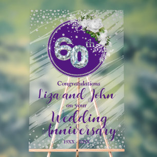 Signe en acrylique pour les 60 ans de mariage Noce
