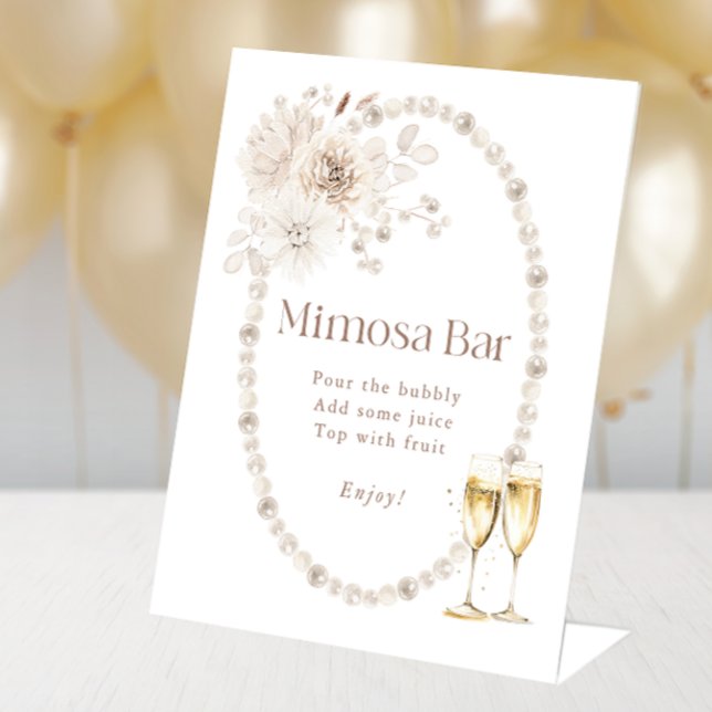 SIGNE Fête des mariées À BARRE Mimosa (Bridal Shower Mimosa Bar Sign
)