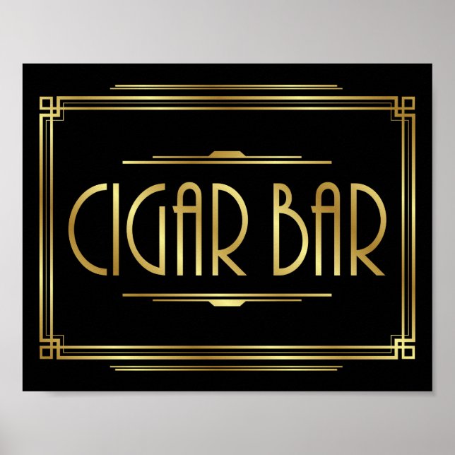 Signe Gatsby Art Déco BAR CIGAR Imprimer (Devant)