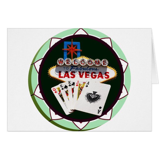 Signe Las Vegas & Cartes Poker Chip (Devant horizontal)