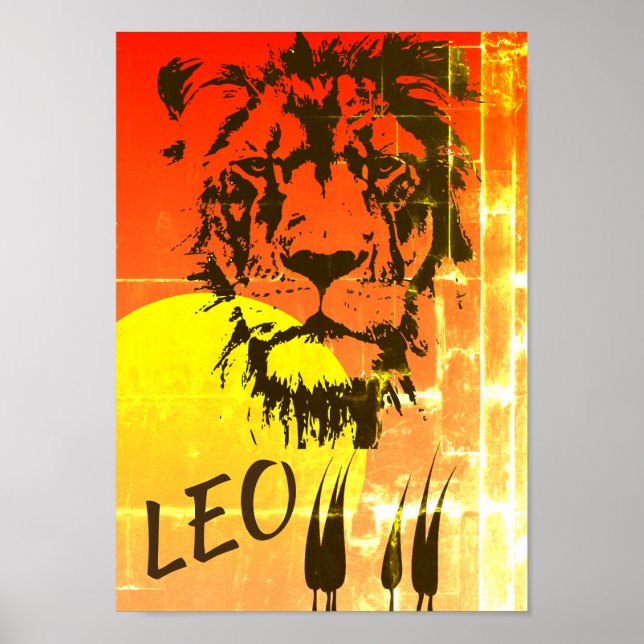 SIGNE LEO Zodiac ~ Poster du visage et du coucher  (Devant)