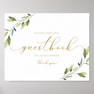 Signe mariage Livre d'or et verdure éthérée