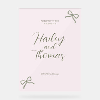 Signe Mariage rose et vert