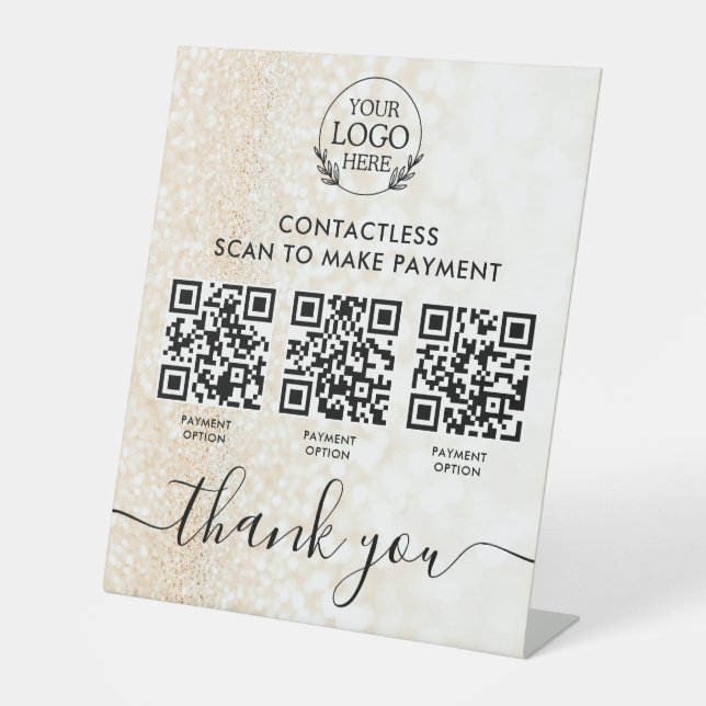 Signe Pedestal personnalisé avec paiement de code  (Recto)
