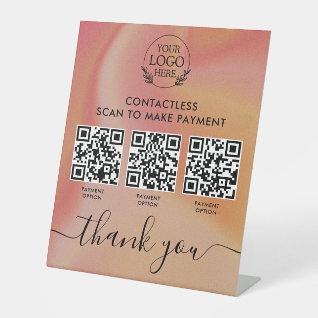 Signe Pedestal personnalisé avec paiement de code  (Recto)