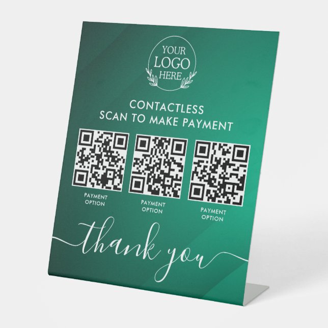 Signe Pedestal personnalisé avec paiement de code  (Recto)