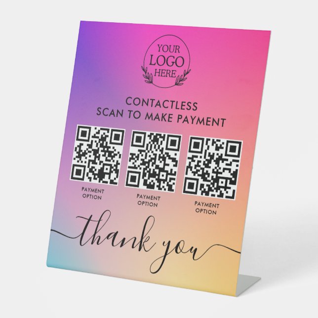 Signe Pedestal personnalisé avec paiement de code  (Recto)