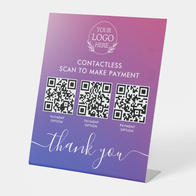 Signe Pedestal personnalisé avec paiement de code  (Recto)