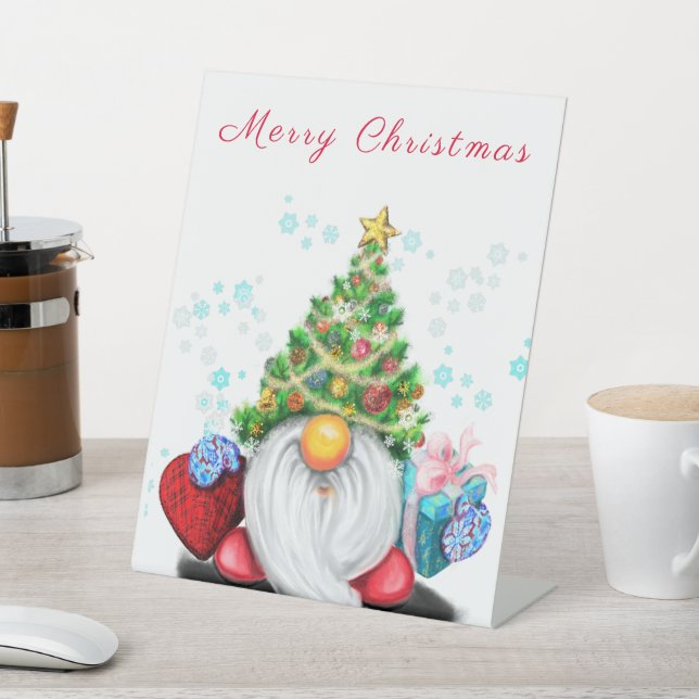 SIGNE PÉTROLE DE Noël Gnome avec cadeau (In SItu)