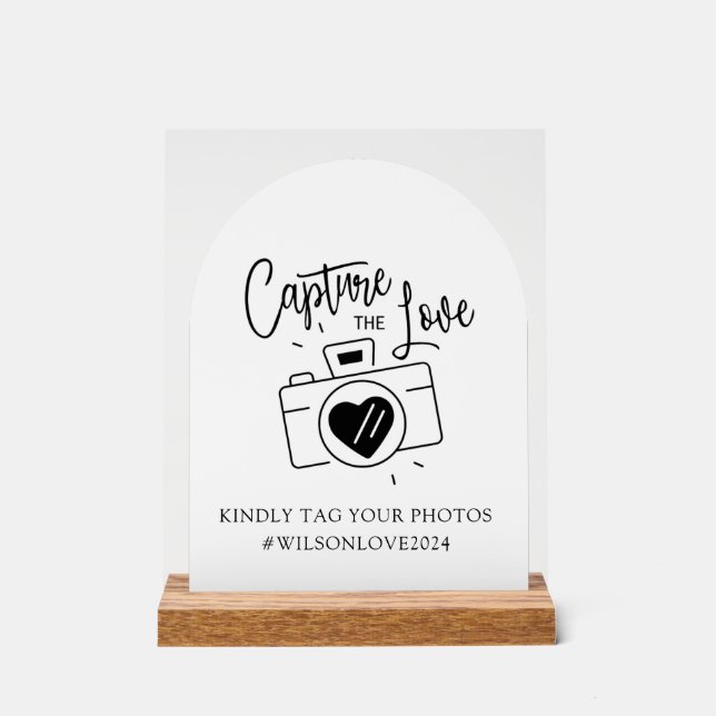 Signe photo mariage, Captez le chevalet acrylique  (Recto)