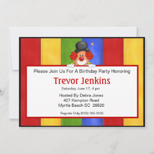 Signe Tenir Clown Invitation Anniversaire