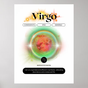 SIGNE Zodiac Virgo Citation Élément Terre Poster