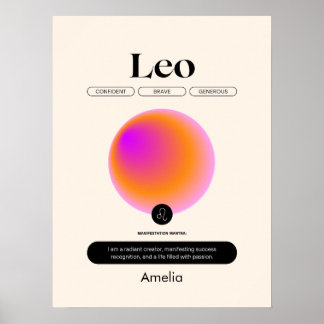 SIGNE Zodiaque Astrologie Leo Saison Poster