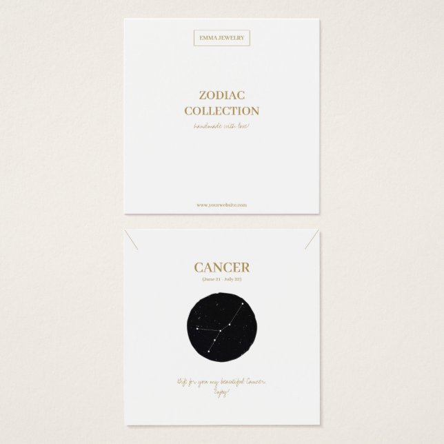 SIGNE Zodiaque Cancer Carte d'affichage (Devant & derrière)
