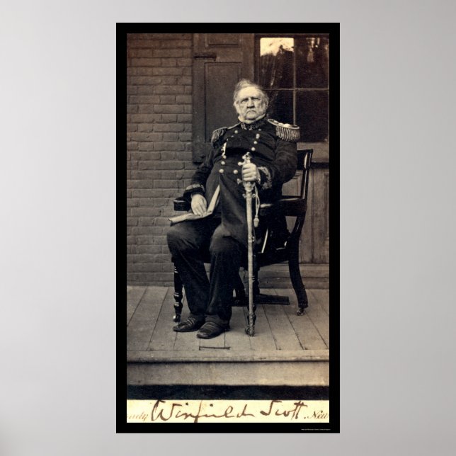 Signed Card of General Winfield Scott 1858 Poster (Vorne)