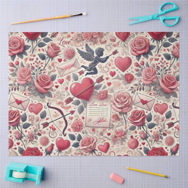 Signed with a Rose Seidenpapier (Basteln)