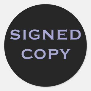 SIGNEDCOPY RUNDER AUFKLEBER