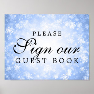 Signer notre livre d'or Mariage Blue Winter Wonder