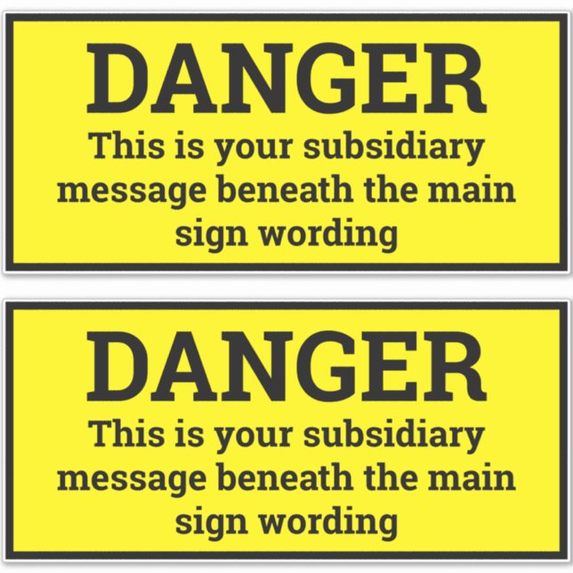 Signes de danger - Deux autocollants de signes noi (Devant)