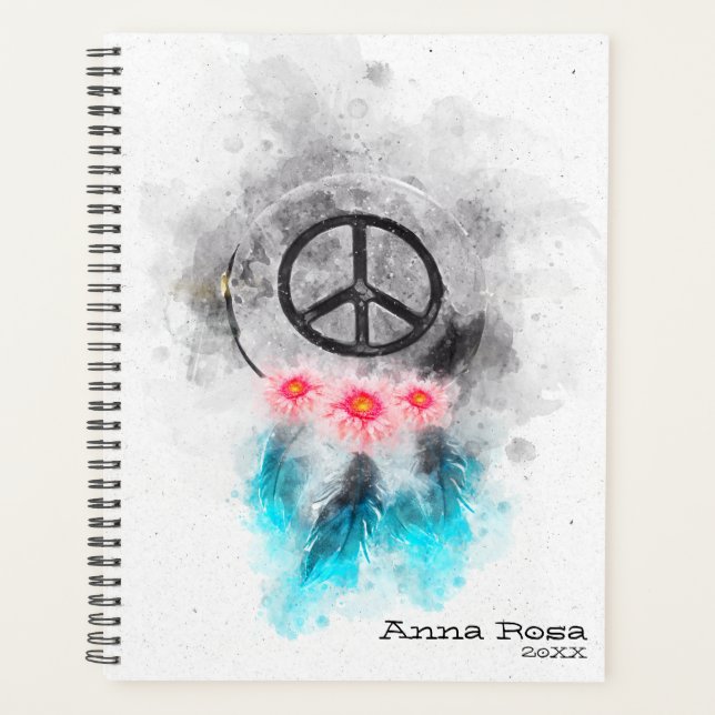 *~* Signes de paix de rêve Plumes Fleurs Boho Trib (Devant)