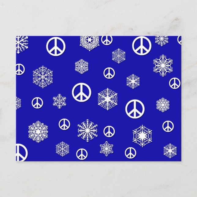 Signes de paix et Snowflakes Cartes de fin de anné (Devant)