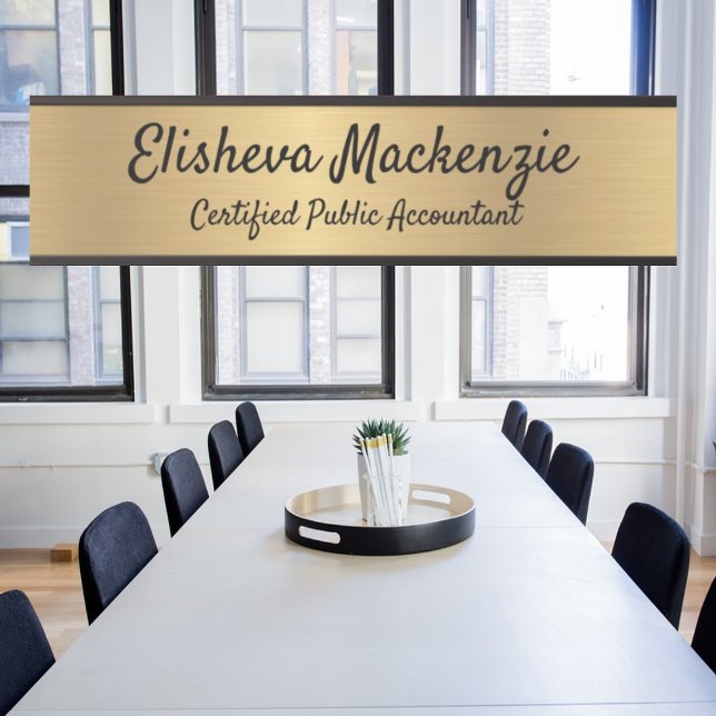 Signes de porte de bureau Faux Gold Nom Plaque CPA (Créateur téléchargé)