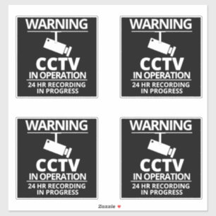 Signes de surveillance vidéo, Sticker d'avertissem