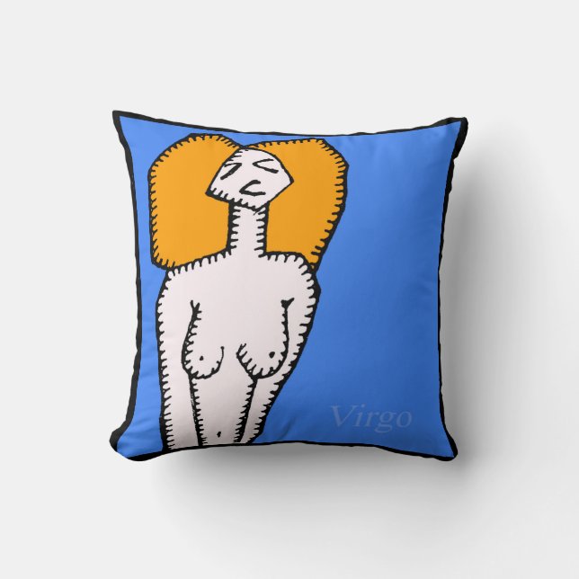 Signes Zodiac Vierge Coussin d'anniversaire (Recto)