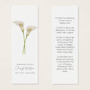 Signet commémoratif simple lys calla funéraire