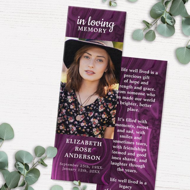 Signet de prière funéraire en marbre violet (Créateur téléchargé)