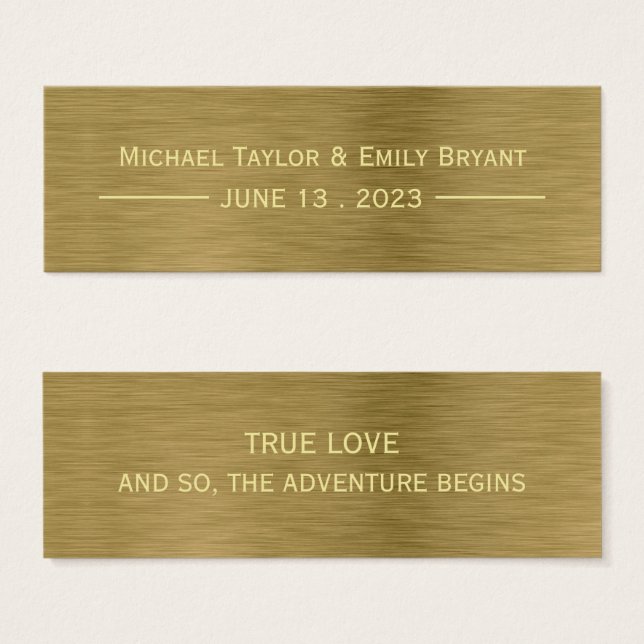 Signet de texture métal or Faux (Devant & derrière)