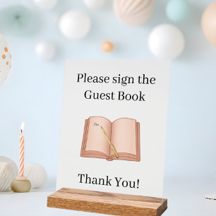 Signez le livre d'or rose or clair