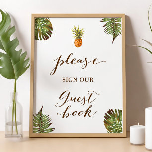 Signez notre livre d'or   Ananas Feuilles Tropical