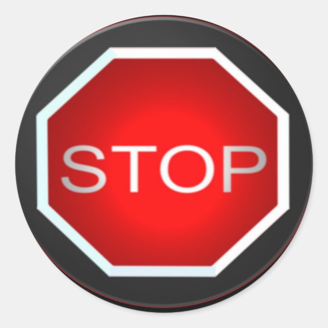 Signieraufkleber stoppen runder aufkleber (Vorderseite)