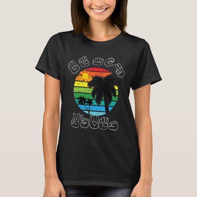 Signieren von ASL Signature Language Clothes Beach T-Shirt (Vorderseite)