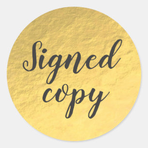 Signierte Copy Imitate Gold Foil Writer Runder Aufkleber