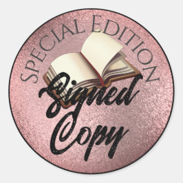 Signierte Sonderausgabe Rose Gold Runder Aufkleber