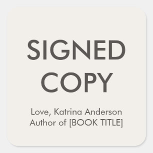Signiertes Buch Autor Autogramm Indie Quadratischer Aufkleber