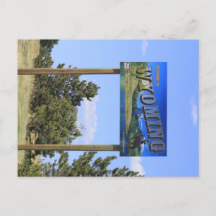 Signierung der Wyoming-Staat-Linie Postkarte