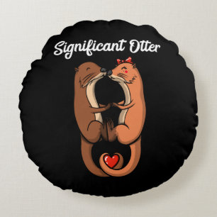 Significant Otter Niedlicher Tiere Couple Joke Rundes Kissen