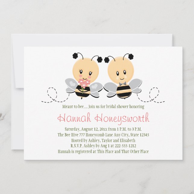 Signifié à l'abeille gaffez les invitations de (Devant)