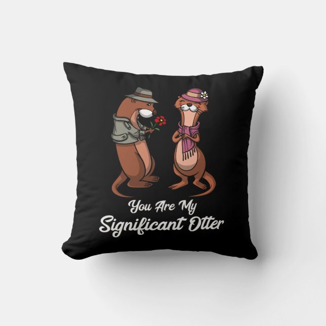 Signifikante Otter Süße Tier Couple Kissen (Vorderseite)