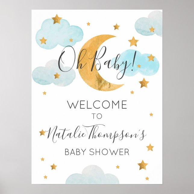 Signo de bienvenida de Póster Moon & Stars Boy Poster (Vorne)