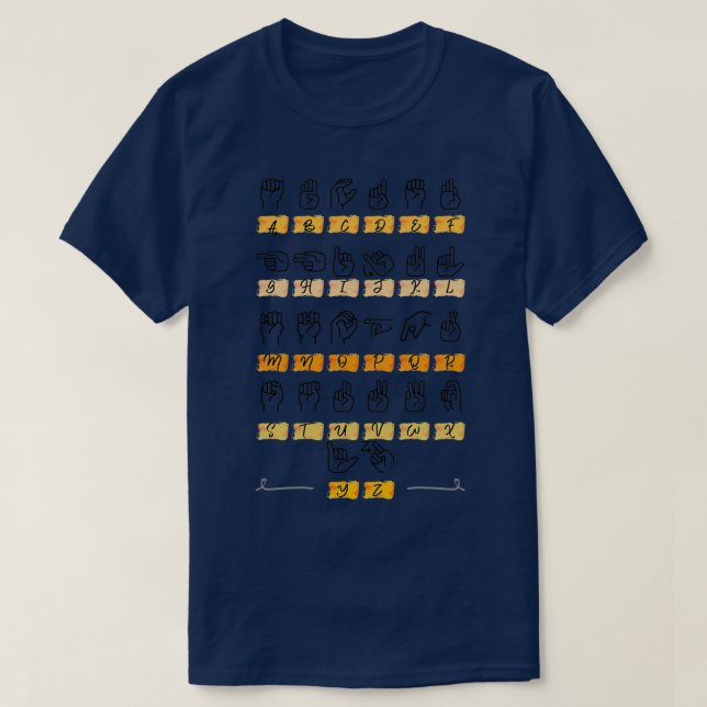 Signsprache Alphabet ASP T-Shirt (Design vorne)