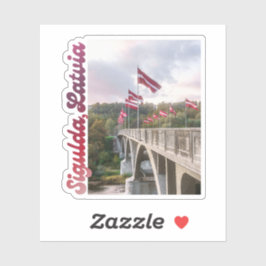 Sigulda bridge photo, Latvia souvenir, laptop Aufkleber