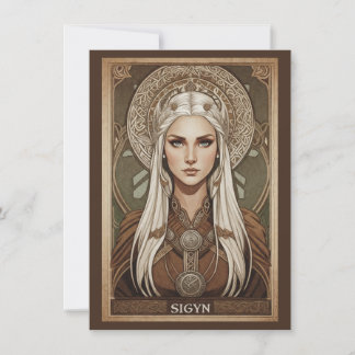 Sigyn Nordische Göttin Kunst Flache Dankeskkarte Dankeskarte
