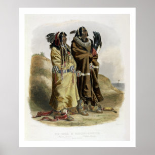 Sih-Chida and Mahchsi-Karehde, Mandan Indians, pla Poster