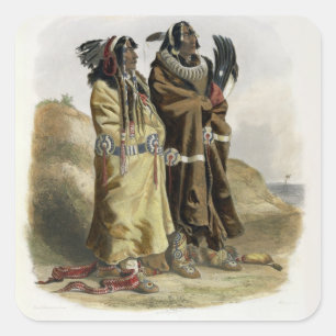 Sih-Chida und Mahchsi-Karehde, Mandan Quadratischer Aufkleber